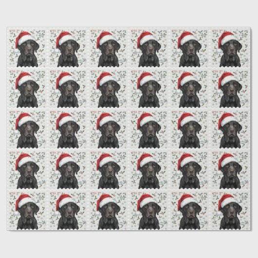 Black lab christmas gift wrap cadeaupapier (Vlak)