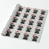 Black lab christmas gift wrap cadeaupapier (Uitgerold)
