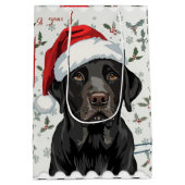 Black lab christmas medium cadeauzakje (Achterkant)