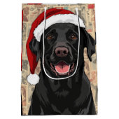 Black lab christmas medium cadeauzakje (Achterkant)