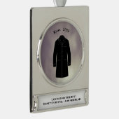 Black Lab Coat Ceremony Keepsake Scientist Verzilverd Banner Ornament (Rechts)