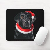 Black Lab Cute Santa Hat Afbeelding kerstcadeaus Muismat (Met muis)
