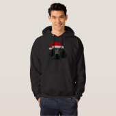 Black Lab Cute Santa Hat Afbeelding Kerstmis Hoodie (Voorkant volledig)