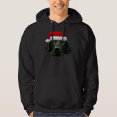 Black Lab Cute Santa Hat Afbeelding Kerstmis Hoodie (Voorkant)
