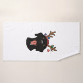 Black Lab de Christmas (Serviette de bain)