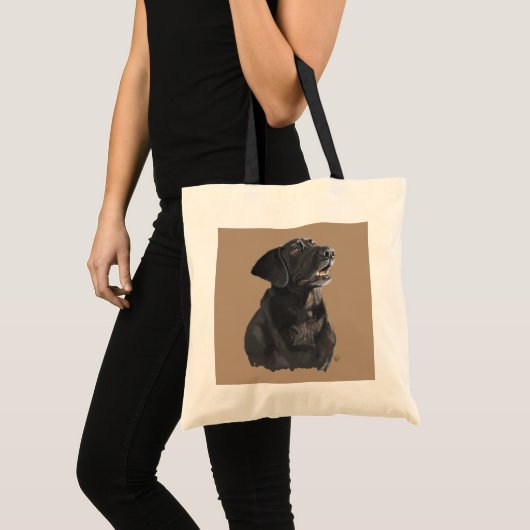 Black Lab Dog Art Canvas tas (Voorkant (product))