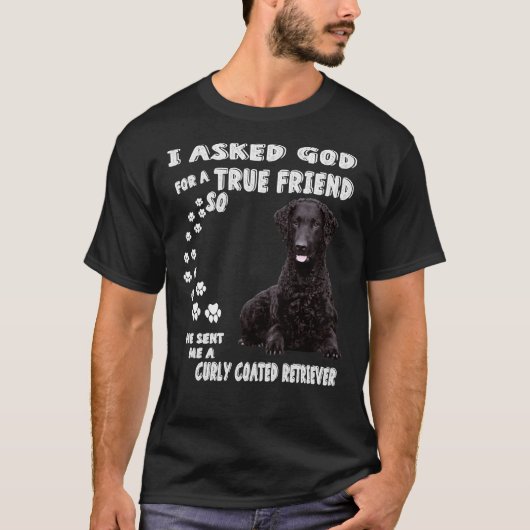 Black Lab Dog Curly Coated Retriever Mam Curly Coa T-shirt (Voorkant)