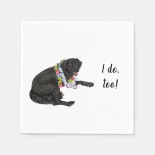 Black Lab Dog Custom Cocktail Napkin Servet
