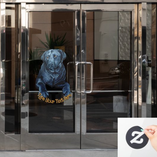 Black Lab Dog Decal Custom Dog Art Window Cling (Kantoordeur)