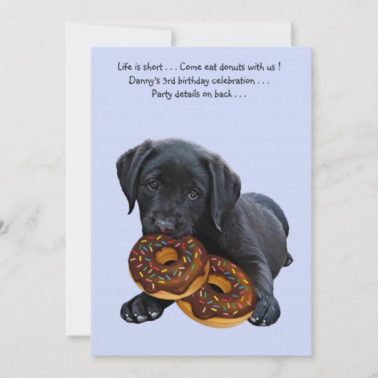 Black Lab Dog en Donuts Kaart (Voorkant)