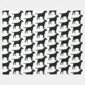 Black Lab Dog Fleece Deken (Voorkant (Horizontaal))
