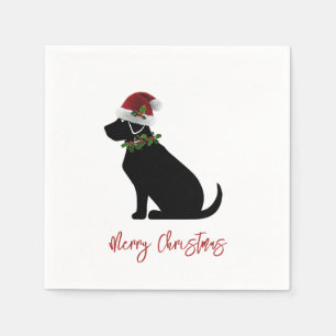 Black Lab Dog Merry Kerstkerstkerstkerstkerstkerst Servet