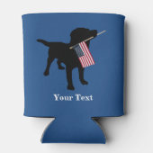 Black Lab Dog met Amerikaanse vlag, 4 juli Blikjeskoeler (Achterkant)