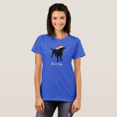 Black Lab Dog met kerstcadeaus Pet T-shirt (Voorkant volledig)