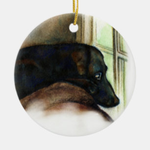 Black Lab Dog Ornament