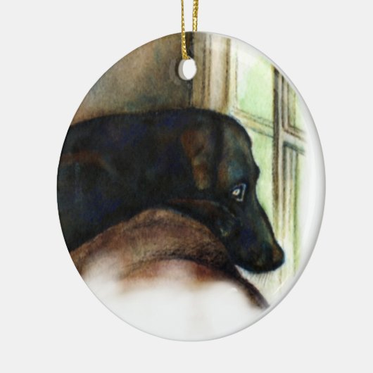 Black Lab Dog Ornament (Links)
