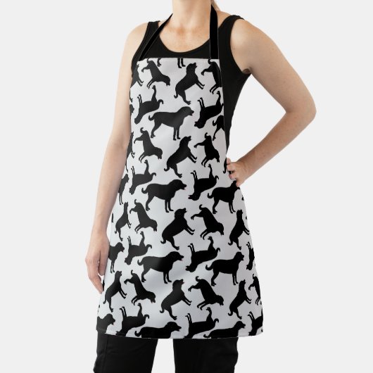 Black Lab Dog Pattern Apron Schort (Insitu)