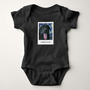 Black Lab Dog Pet Persoonlijke foto en tekst Romper
