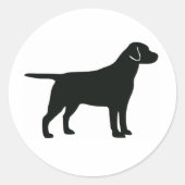 Black Lab Dog Ronde Sticker (Voorkant)