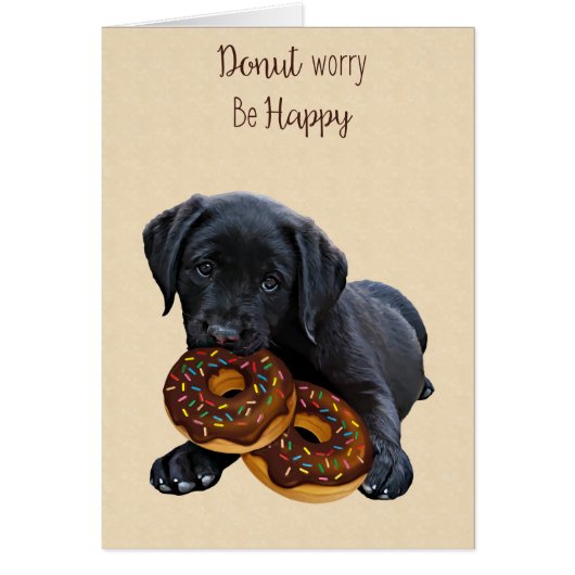 Black Lab Donut Kaart - Dog Donut Kaart (Voorkant)