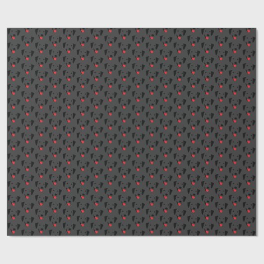Black Lab Face Pattern Cute and Funny Cadeaupapier (Vlak)