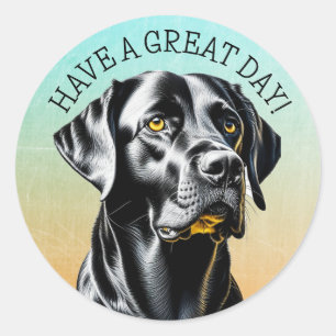 Black Lab   Fijne dag verder Ronde Sticker