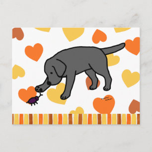 Black Lab Friendly Cartoon Black Labrador Briefkaart