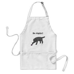 Black Lab Friendly Cartoon Black Labrador Standaard Schort