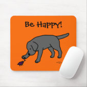 Black Lab Friendly Cartoon Labrador Muismat (Met muis)