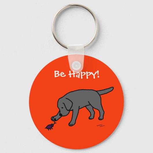 Black Lab Friendly Sleutelhanger (Voorkant)
