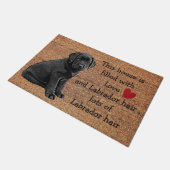 Black Lab Funny Dog Rustic Coir Entry Labrador Deurmat (Schuin)