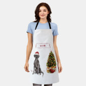 Black Lab Funny Kersthond en boom Schort (Gedragen)