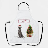 Black Lab Funny Kersthond en boom Schort (Voorkant)