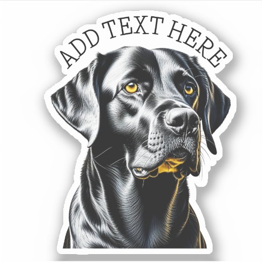 Black Lab | Gepersonaliseerd Sticker (Voorkant)