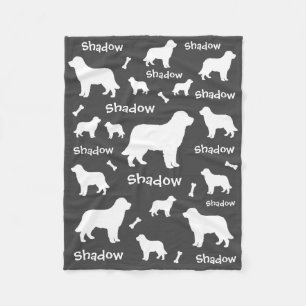 Black Lab gepersonaliseerde grijze hond Fleece Deken