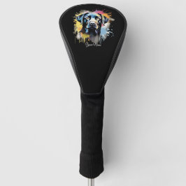 Black Lab Graffi Gepersonaliseerde naam Golf Head  Golfheadcover