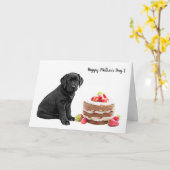 Black Lab Happy Moederdag - Hond Mama Kaart (Gele Bloem)