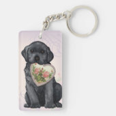 Black Lab Heart mama Sleutelhanger (achterkant)