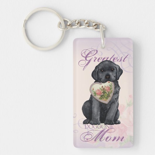 Black Lab Heart mama Sleutelhanger (Voorkant)