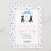 Black Lab Hond Baby shower Uitnodiging (Voorkant / Achterkant)