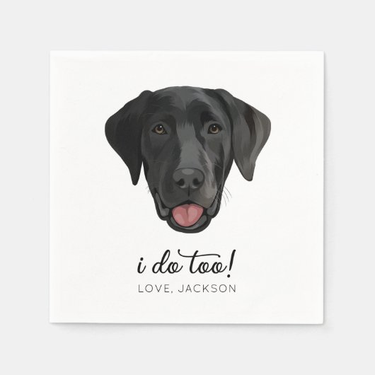 Black Lab Hond Bruiloft Party Aangepaste Cocktail Servet (Voorkant)