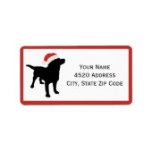 Black Lab Hond met Santa Christmas-Pet Etiket (Voorkant)