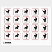 Black Lab Hond met Santa Christmas-Pet Vierkante Sticker (Vel)