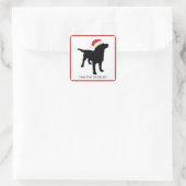 Black Lab Hond met Santa Christmas-Pet Vierkante Sticker (Tas)