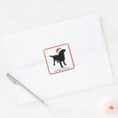 Black Lab Hond met Santa Christmas-Pet Vierkante Sticker (Envelop)