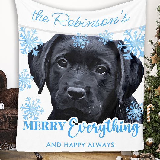 Black Lab Kerstmis - Merry Alles - Labrador Fleece Deken