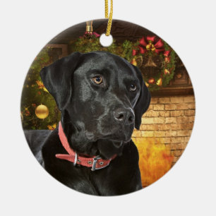 Black Lab kerstversiering Keramisch Ornament
