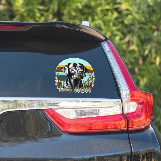 Black Lab | Lab Moeder Hond gepersonaliseerd Sticker (Auto Zijkant)
