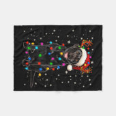 Black Lab Labrador Christmas Tree Light Pajama Dog Fleece Deken (Voorkant (Horizontaal))