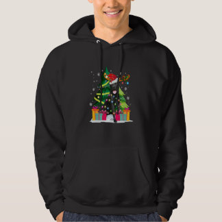 Black Lab Labrador Christmas Tree Light Pajama Dog Hoodie